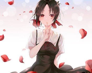 Kaguya Sama: Love Is War, Anime, Brown Hair, Kaguya Shinomiya, Red Eyes HD wallpaper