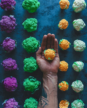 Food, Cabbage, Hand, Multicolored, Motley HD phone wallpaper