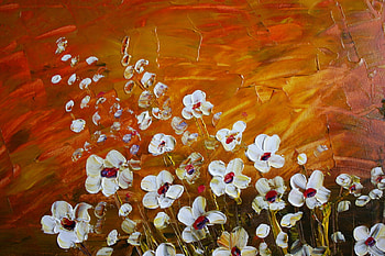 The Lovely Daisy, golden, white, reds, soft, colours, elegantdaisies, orange, simple, painting, petals, flowers, lovely HD wallpaper
