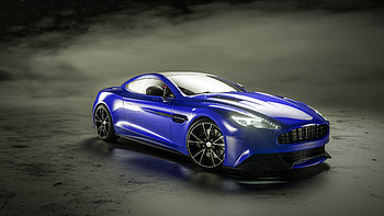 Blue, sports car, Aston Martin Vanquish HD wallpaper