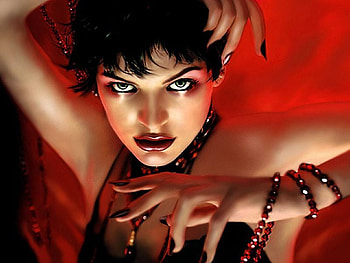 Amazing Mila, digital, model, fantasy, art, beautiful, red colorful, actress HD wallpaper
