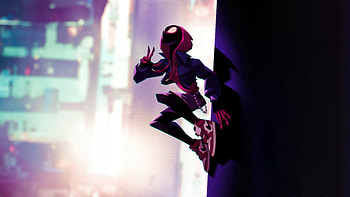 Miles Morales Beyond The Cityscape, miles-morales, spiderman, superheroes, artwork, artist, digital-art, artstation HD wallpaper