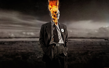 Oppenheimer: Flaming Skull in a Suit — Ultra, Oppenheimer HD wallpaper