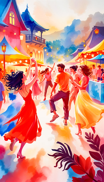 Vibrant Dancing Street Scene , celebration, festival, colorful HD phone wallpaper