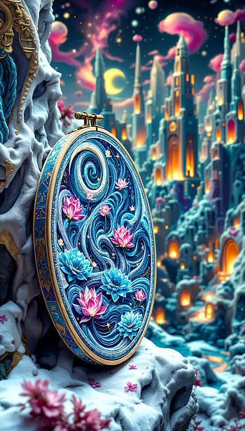 Enchanting Embroidery: A Stunning HD phone wallpaper