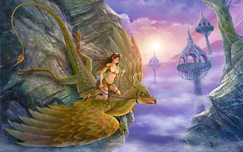 Fantasy Lizard, LAND, LIZARD, FANTASY, FAIRY HD wallpaper