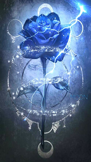 Fantasy Rose, sky, graph, blue HD phone wallpaper