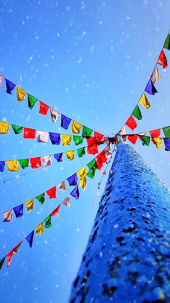 Flags, Snow, Miscellanea, Miscellaneous, Multicolored, Motley, Holiday HD phone wallpaper