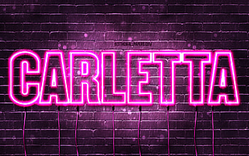 Carletta, , with names, female names, Carletta name, purple neon lights, Carletta Birtay, Happy Birtay Carletta, popular italian female names, with Carletta name HD wallpaper