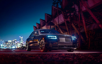 2022, Rolls-Royce Ghost, Black Badge, , front view, exterior, black Ghost, British cars, Rolls-Royce HD wallpaper