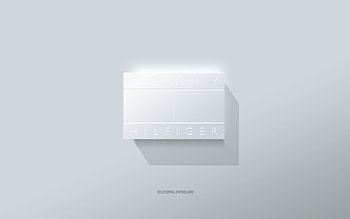 Tommy Hilfiger logo, white background, Tommy Hilfiger 3d logo, 3d art, Tommy Hilfiger, 3d Tommy Hilfiger emblem HD wallpaper