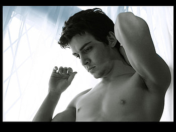 Deep in though, white, model, nice, man HD wallpaper