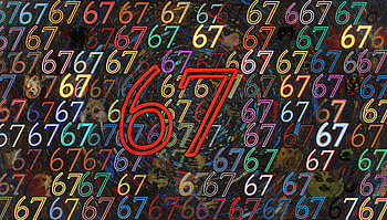 67 Meme: Neon Number Explosion HD wallpaper