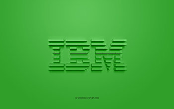 IBM 3d logo, green background, IBM emblem, IBM green logo, IBM, brands, IBM logo HD wallpaper