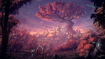 Fantasy City, digital art, 3d, fantasy, city HD wallpaper