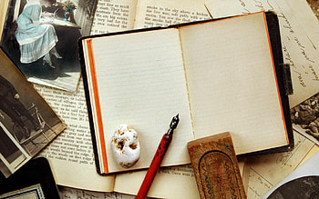 Miscellanea, Miscellaneous, Vintage, Retro, Notepad, Notebook, Pen, Bar, , graphs, Sepia HD wallpaper