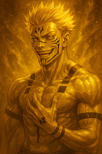 Sukuna — Golden Wrath , Sukuna (Jujutsu Kaisen), Anime Character, demon, man HD phone wallpaper