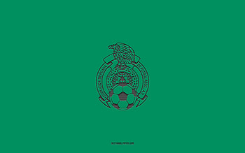 Mexico national football team, green background, football team, emblem, CONCACAF, Mexico, football, Mexico national football team logo, North America HD wallpaper