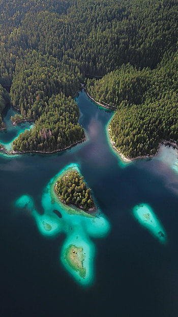 Tropical sea, aerial view, nature, islands HD phone wallpaper