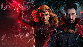 Benedict Cumberbatch, Doctor Strange, Elizabeth Olsen, Scarlet Witch Doctor Strange in the Multiverse of Madness HD wallpaper