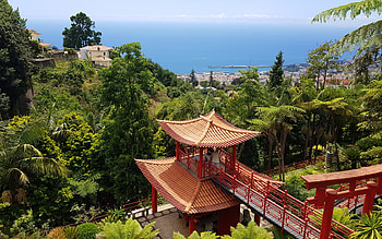Monte Palace Madeira, Funchal, Tropical Gardens, Madeira Island, summer, coast, ocean, Monte Palace, Madeira, Portugal HD wallpaper