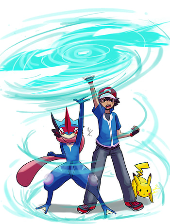 ArtStation Ash Greninja, Stunning artwork, Creative portrayal, Captivating design HD phone wallpaper