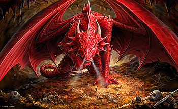 Red Liar Dragon , dragon, artist, artwork, digital-art, deviantart HD wallpaper