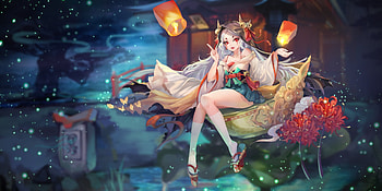 Anime girl, girl, manga, anime, uranium, lantern, water HD wallpaper