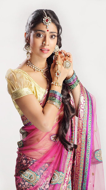 Shreya Saran, saree lover, model HD phone wallpaper