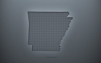 Arkansas map, gray creative background, Arkansas, USA, gray paper texture, American states, Arkansas map silhouette, map of Arkansas, gray background, Arkansas 3d map HD wallpaper