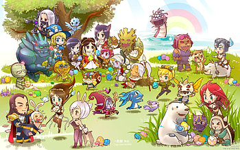 League of Legends, Chibi, Rammus, Armored champion HD wallpaper