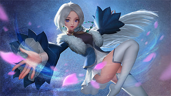Fantasy girl, blue, girl, pink, fantasy HD wallpaper