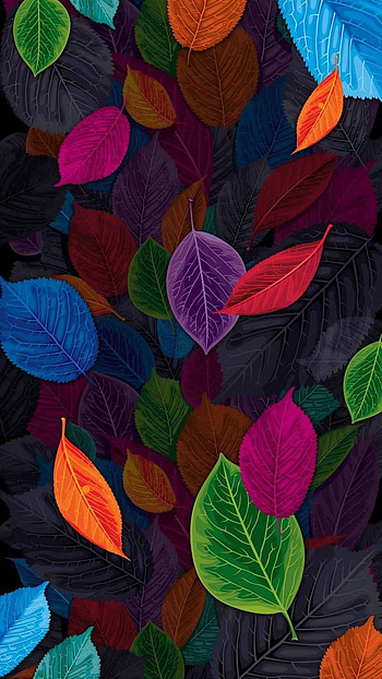 Colorful leaves, colorful, artistic, leaf HD phone wallpaper