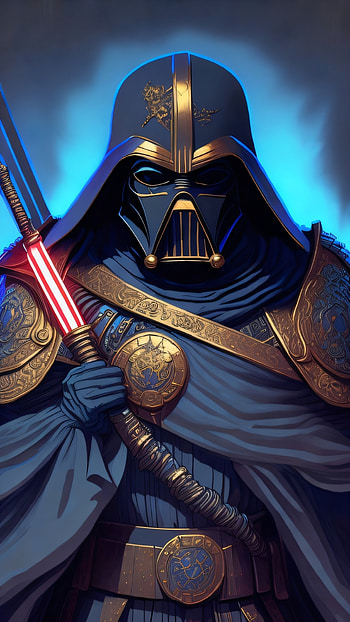 Vader, Darth Vader, AI Art, samurai, Star Wars HD phone wallpaper