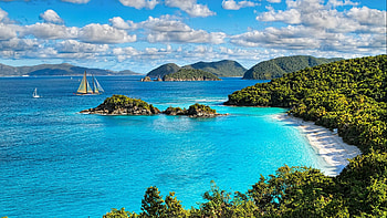 Trunk Bay Beach, Islands HD wallpaper