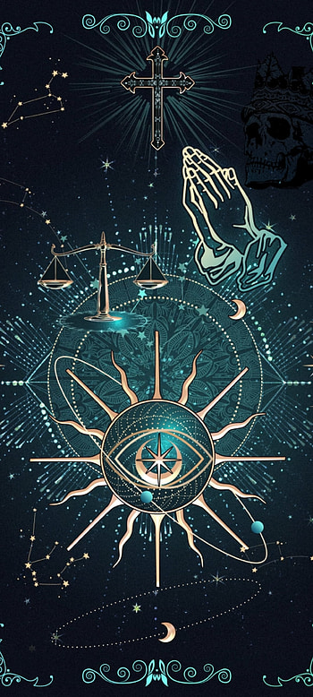 Golden faith hand, electric blue, symbol, art, business, cross, God HD phone wallpaper