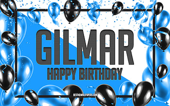 Happy Birtay Gilmar, Birtay Balloons Background, Gilmar, with names, Gilmar Happy Birtay, Blue Balloons Birtay Background, Gilmar Birtay HD wallpaper