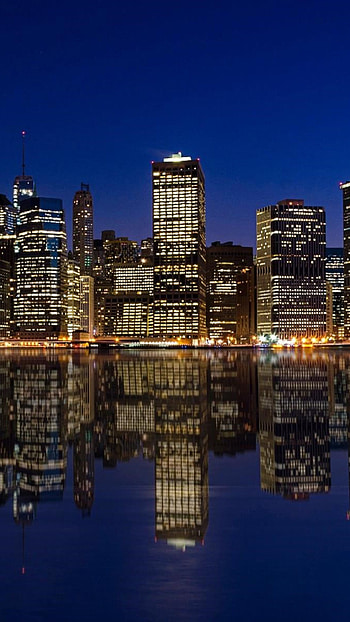 Manhattan, Night Skylines HD phone wallpaper