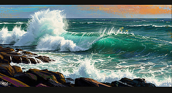 Ocean Waves Crashing on Rocky Shoreline, Ocean Waves, ocean, wave, rocks HD wallpaper