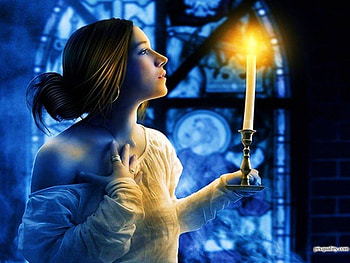 .Light of Hope., night, emotional, silent, blue dreams, beautiful girls, 3D and CG, candlelight, weird things people wear, beautiful, creative pre-made, woman, love four seasons, candle, pretty, light, girls, lovely HD wallpaper