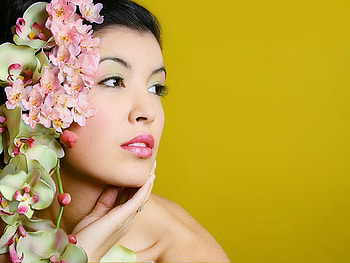 Blossoms, lady, beautiful, flowers, models, people, woman, nice HD wallpaper
