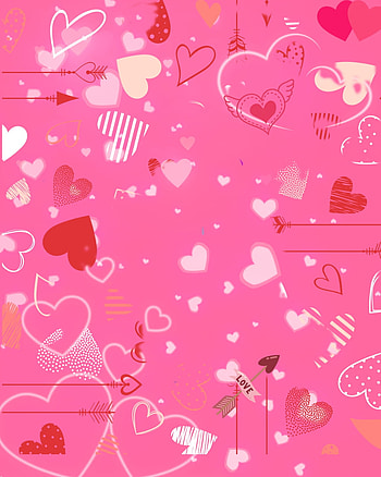 pink hearts HD phone wallpaper