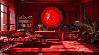 Red Aesthetic Interior Design, interior design, room, red aesthetic, modern interior HD wallpaper
