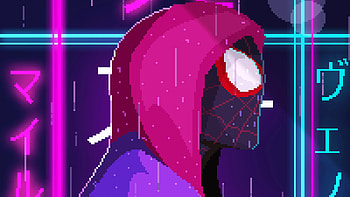 Pixel Art Miles Morales, spiderman-into-the-spider-verse, spiderman, superheroes, artist, artwork, digital-art HD wallpaper