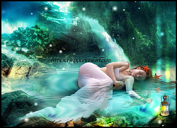 **M A R I N E**, fishes, emotional, glow, colors, manipulation, shines, animals, emo, seaweed, female, ocean, sweet, splendid, white, coral, gorgeous, eyes, shrimp, fantasy, star fish, pretty, face, hair, lovely, Roserika, blue, colorful, lamp, cute, digital art, abstract, lips, water, sea, lighting, Fireflies, beautiful, marine, hop, love, cool, girls, women, splendor HD wallpaper