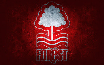 Nottingham Forest FC, English football team, red background, Nottingham Forest FC logo, grunge art, EFL Championship, West Bridgford, football, England, Nottingham Forest FC emblem HD wallpaper