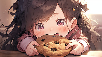 Child with Chocolate Chip Cookie, Chocolate Chip Cookie, Anime, child HD wallpaper
