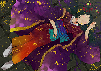 kimono, colorful, anime, pretty, petals, cute, girls, flowers HD wallpaper