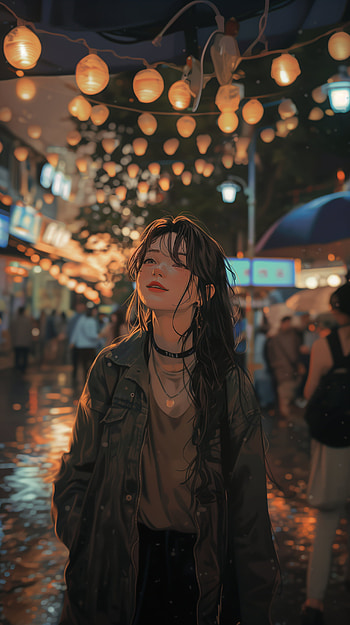 Lantern Glow Anime Smile, aesthetic, aesthetic anime HD phone wallpaper