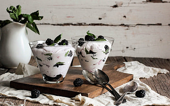 Food, Desert, Ice Cream, Blackberry, Cake HD wallpaper